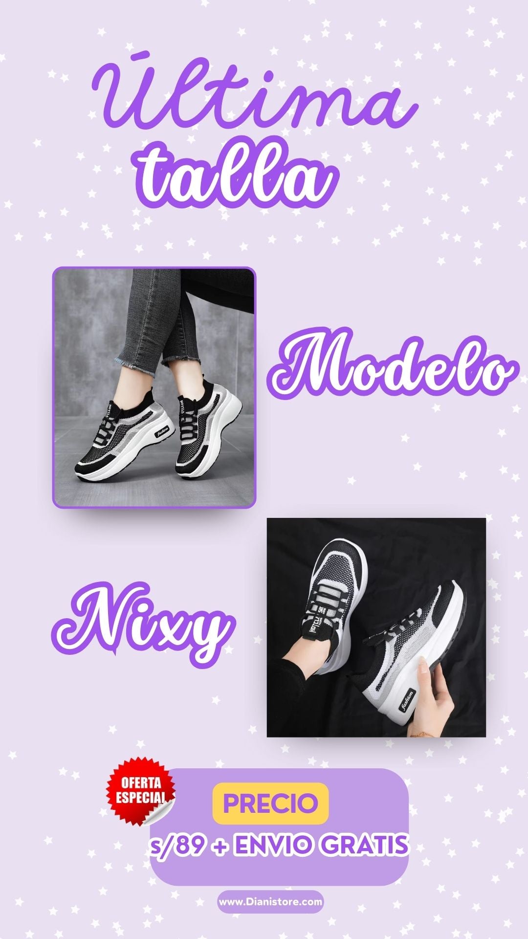 Nixi: APURA , QUEDAN LAS ÚLTIMAS UNIDADES 🔥 Zapatillas casuales con plataforma de 5 cm CON PASADORES